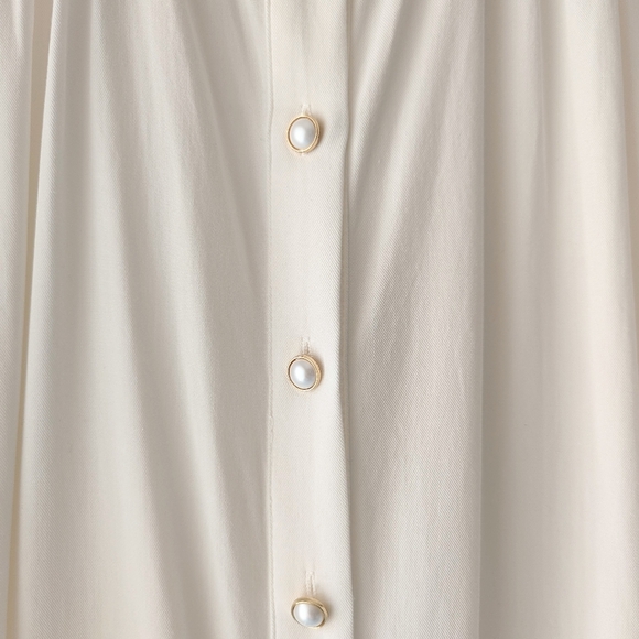 Simple Retro Ursula French Puff Sleeve Button Up Blouse L - Picture 6 of 14